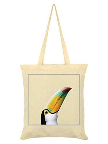 Image of Inquisitive Creatures Cute Animals Cotton Tote Eco Friendly Reusable Shopping Bag (Toucan - Cream)