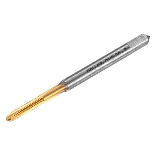 Image of M METERXITY 1-Pack 2-56 UNC Thread Tap, HSS Titanium Coated 43mm Length Straight Flute Right Hand Thread Screw Tapping Tool for Drilling/Milling Machines/CNC Machine Tools