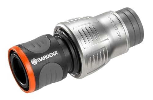 Image of Gardena Premium Plastic Hose Connector 19 mm (3/4 inch): Adapter for Taps, High Hose Holding Power, Frost-Proof, Recessed Grips, Packed (18256-20), Black/Silver