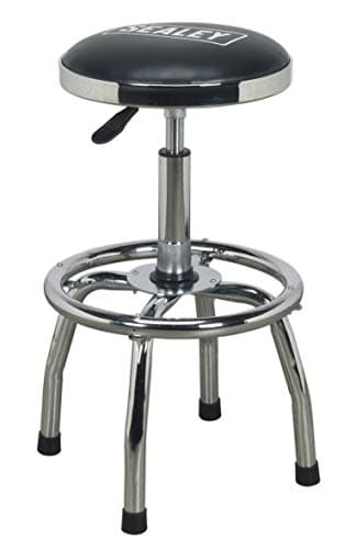 Image of Sealey Scr17 Workshop Stool Heavy-Duty Pneumatic Adjustable Height Swivel Seat