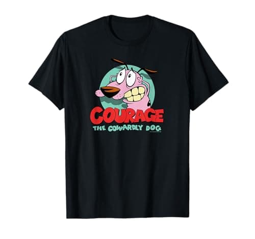 Image of Cartoon Network Courage the Cowardly Dog Scardy Dog T-Shirt - Black, Men's, Small, Short Sleeve, Crew Neck
