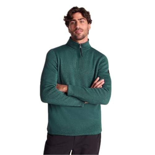 Image of TOG24 Pearson Knitlook Mens Fleece with Ã‚¼ Zip Neck
