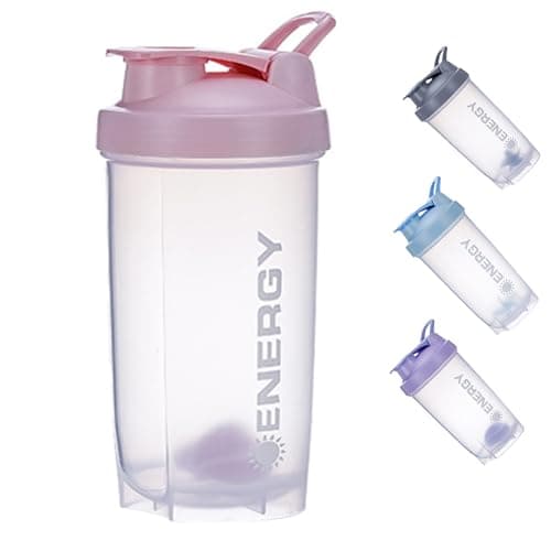 Image of Pubiao Protein Shaker Cup Sports Supplements Shakers with Mixer Ball Fitness Milkshake Portable Workout Water Cup 500 ml, Pink