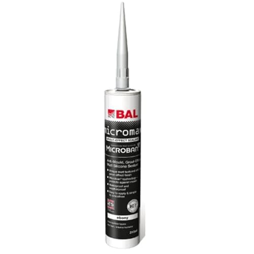 Image of BAL Micromax3 Grout Effect Sealant Suitable For Wall and Floor Matt Finish Tile Silicone Anti Mould Sealer 310ml - Ebony