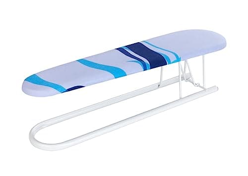 Image of WENKO 65509100 Sleeve ironing board - Sleeve board with decorative cover, Metal, 11 x 52 cm, White