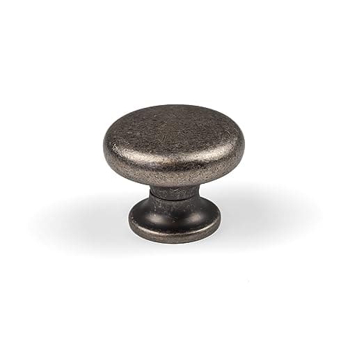 Image of Handle & Home 35mm Pewter Kitchen Cabinet Knob Rustic Antique Cupboard Drawer Pull Wardrobe Furniture Replacement Upcycle