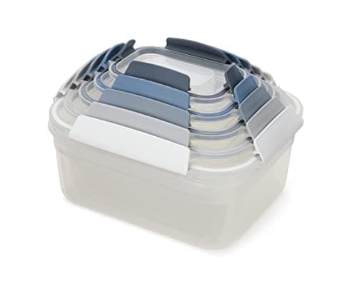 Image of Joseph Joseph Nest Lock Food Storage Containers with Lids, 5 Piece Lunch Box Set, Leakproof & Airtight Meal Prep Containers, Space-Saving Kitchen Storage, Blue