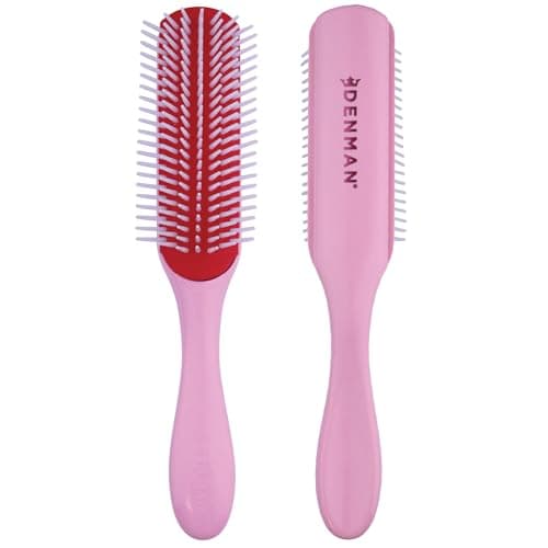 Image of Denman D3 Original Curl Definer & Styler – 7 Row Detangling Brush for Smooth, Defined Curls – Precision Styling Brush for Curly or Straight Hair, Pink Crush