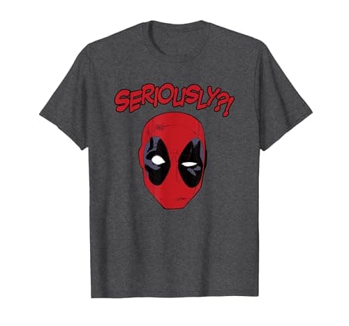 Image of Deadpool Seriously T-Shirt, Men, Dark Heather Grey, X-Large
