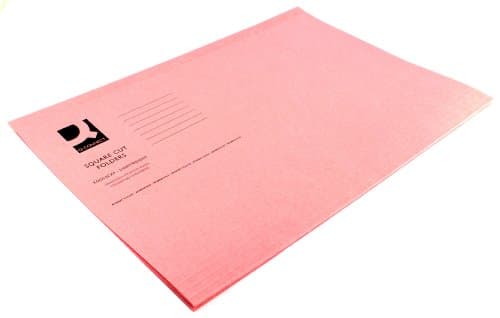 Image of Q-Connect Square Cut Folder Lightweight 180gsm Foolscap Pink (Pack of 100)