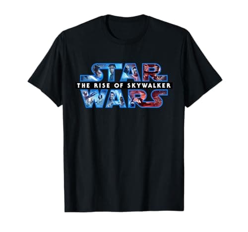 Image of Star Wars The Rise of Skywalker Logo with Characters T-Shirt