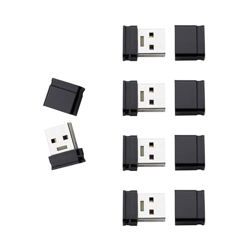 Image of Intenso Micro Line USB Stick 16 GB 5 Pieces Mini USB 2.0 Memory Stick Compact Data Carrier for PC, Laptop, Car and TV, Black, 5 x 16 GB