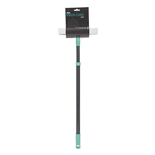 Image of JVL 20-041TQ Rubber Squeegee Sponge Window Cleaner with Extendable Pole, Turquoise,