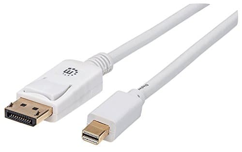 Image of Manhattan Mini DisplayPort 1.2 to DisplayPort Cable, 4K@60Hz, 2m, Male to Male, White, Lifetime Warranty, Polybag