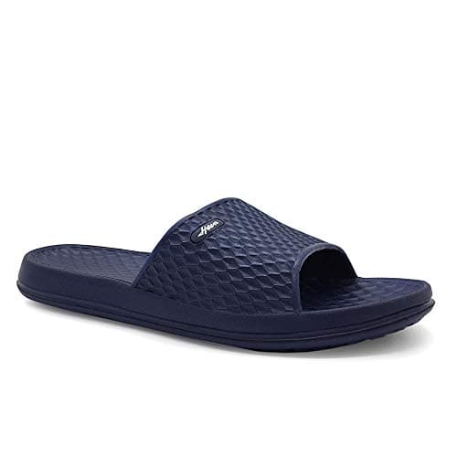 Image of HEVA Shower Slide Open Toe Sandals Mens Bathroom Slippers Beach Indoor House Shoes（9UK 43EU,Navy）