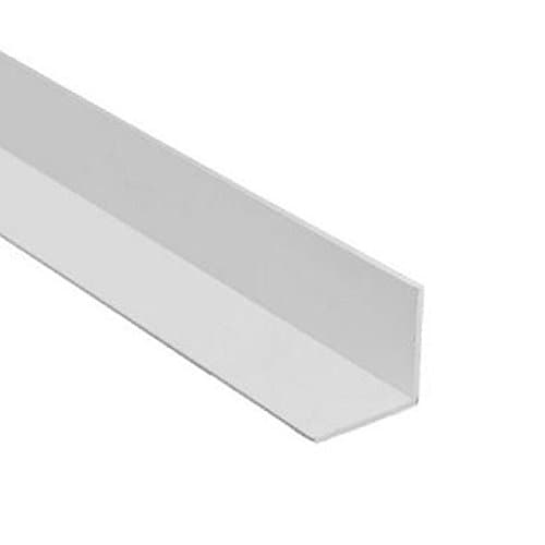 Image of Homesmart White 1 Metre UPVC Plastic Rigid Angle Corner Trim 25 x 25mm, 90 Degree Right Angle Profile, Durable Weatherproof uPVC Moulding for Wall Edges, Corners, DIY, Bathroom & Kitchen, Pack of 2