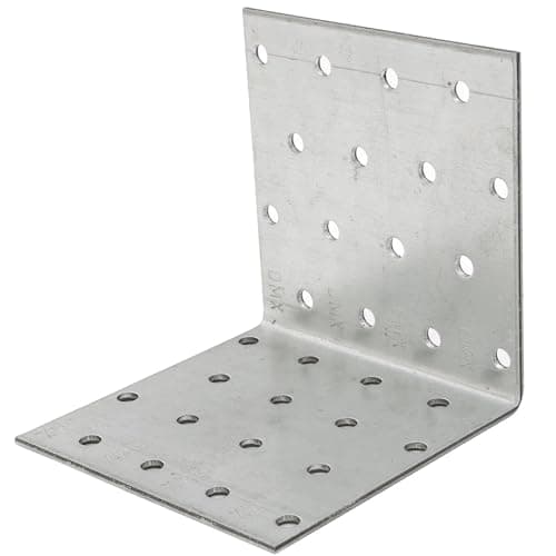 Image of Angle Bracket Size: 100x100x100x2mm ( Pack of: 4 ) Heavy Duty Galvanised Steel Corner Brackets DIYUK