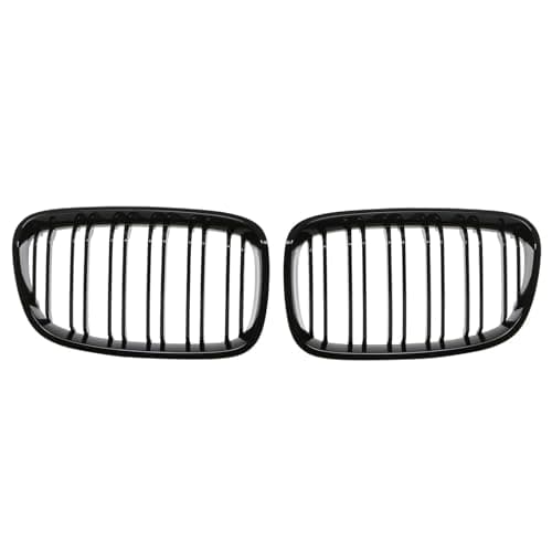 Image of Gravity Performance Front Kidney Grille Gloss Black Compatible with BMW 1 Series F20/F21 Pre-LCI 2012-2014 None Facelift Models Upper Bumper Grill Styling Upgrade Double Slit Grilles