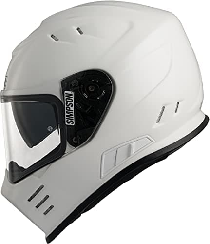 Image of Simpson Venom Gloss White Motorcycle Helmet. Full Face Motorbike Helmet. Twin Visor. ECE 22.06. XXL