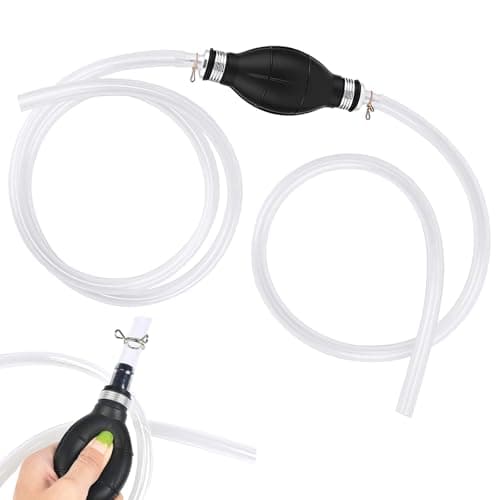 Image of 2m Syphon Pump, Car Manual Fuel Extraction Hose, Oil Extractor, Hand Fuel Siphon Pump Kit Portable Water Pump with 2 Durable PVC Hoses for Cars Fish Tanks Boats Gasoline Gas Petrol Diesel Transfer