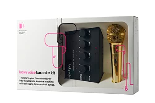 Image of Lucky Voice Bluetooth (New 2022 Version) Karaoke Machine & Microphone for Adults & Kids - Gold - 10,000 Songs Free Access - Portable Karaoke Machine: Connect to Phone, Tablet, Laptop
