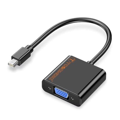 Image of Tosomoki - Mini DP to VGA Mini DisplayPort to VGA Adapter (Thunderbolt Compatible) Male to Female 1080P Adapter for ThinkPad Surface pro 1/2/3/4 PC