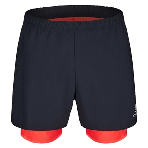 Image of Odlo Men 2-in-1 Running Shorts ZEROWEIGHT 5 INCH, black - firelight, M