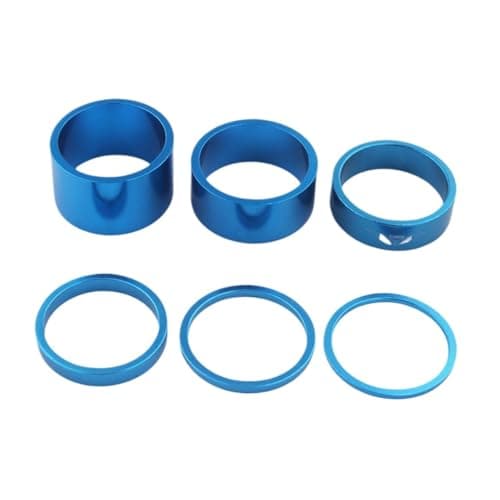 Image of TANGSIYANG Headset Spacers 6Pcs Bike Headset Spacer For 1 1/8 Inch Tools Bicycle Stem Washer(Blue)