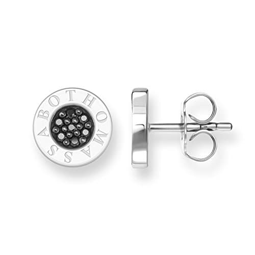 Image of THOMAS SABO Ear studs classic pavé black 925 Sterling Silver