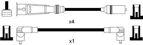 Image of Quinton Hazell Ci Ignition Lead Set - XC828-595mm x 7 mm - Original OEM Quality Direct Fit Replacement Spark Plug Wire - High Tension Lead