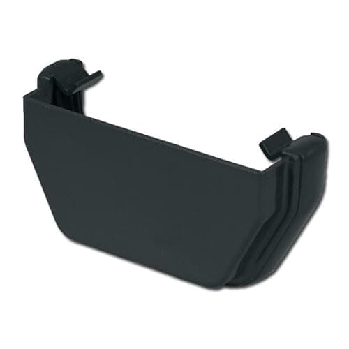 Image of Flo Plast Squareline 114mm x 60mm Square Gutter Stop End External Anthracite Grey RES1A