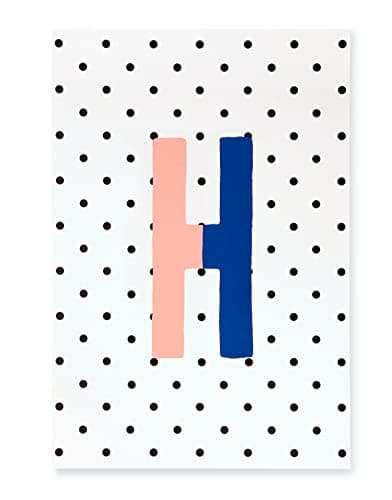 Image of Kate Spade New York Initial Notepad, Paper Pad with 100 Blank Sheets, 7" x 4.75" Small Writing Pad for Desktop Notes, H (Blue)