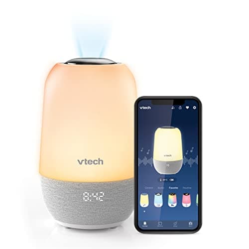 Image of VTech BC8313 Baby Sleep Soother,Portable Noise Machine with 100+ Stories/Songs/Sounds,Record Your own Voice,Bluetooth HD Speaker, Baby Sleep Aid with Multi-Colour NightLight,Glow-on-Ceiling Projector