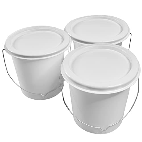 Image of Plastic Paint Kettle Container with Metal Handle and Lid - Buckets, Tubs, Mixing Pots, Paint Kettle with Lids, Storage Containers, Clear Tubs, Empty Pots for paints and Paste 2.5 Litre (3)