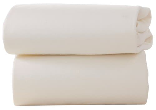 Image of Clair de Lune 2 Pack Fitted Jersey Cotton Cot Bed Sheets 70 x 140 cm (Cream)