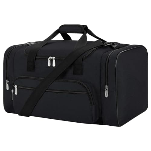 Image of ZZY Gym Duffle Bag, 40L Sports Holdall with Shoulder Strap, Water Resistant Travel Weekender Bag for Men and Women(Black)