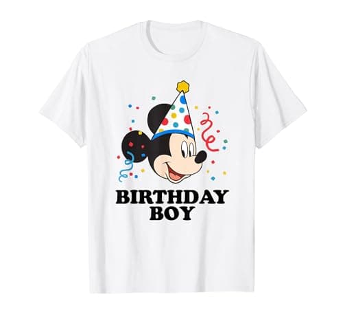 Image of Disney Mickey Mouse Birthday Boy T-Shirt T-Shirt, Men, White, 5X-Large
