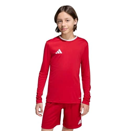 Image of adidas Unisex Kids Entrada26 Long Sleeve Jersey Kids, Team Power red 2/White, 9-10 Years