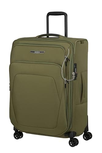Image of Samsonite Spark SNG Eco - Softside Luggage 67 cm Medium - Trolley Suitcase with 4 Wheels, TSA Lock, Lightweight & Expandable - Green (Olive)