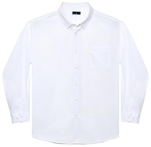 Image of Big and Tall Dress Shirts for Men Long Sleeve Business Casual Solid Button Down Shirts from XXL(T) to 6XL(T)(S278,5XLT)