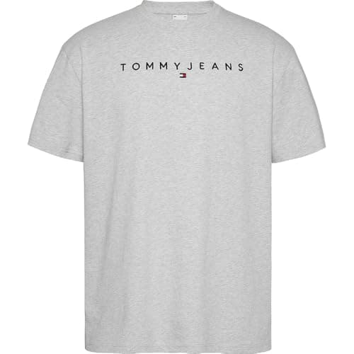 Image of Tommy Jeans Baby Boys TJM Reg Linear Logo Tee Ext Dm0dm20744 S/S T-Shirt, Grey, XXL UK