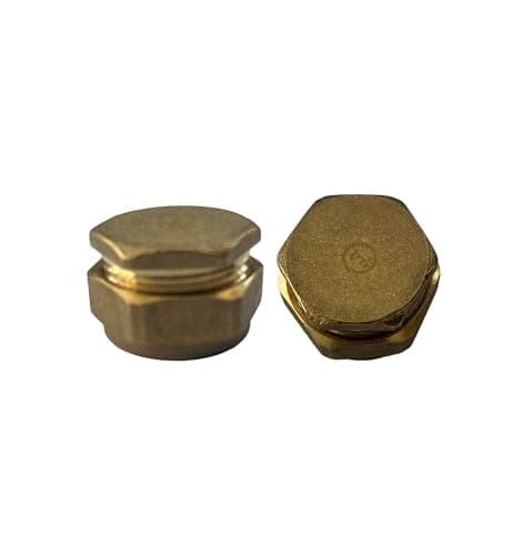Image of WRAS 22mm Brass Compression Stop End Blank Cap for Copper Pipe - Pack of 2, WRAS and BS EN 1254-2 Certified Plumbing Fittings, Copper Pipe Fittings, End Caps
