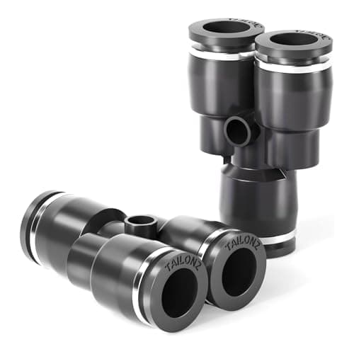 Image of TAILONZ PNEUMATIC Black 10MM OD Y Spliter Plastic Push to Connect Fittings 3 Ways Tube Connect Push Fit Push Lock PY10(Pack of 2)