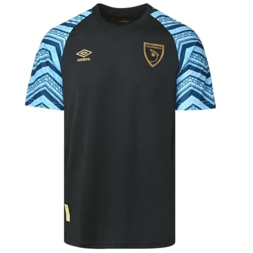 Image of Umbro Men's Soccer 23/24 Guatemala Training Jersey - Show Your Support for The Guatemala Soccer National Team (US, Alpha, Small, Regular, Regular, Black)