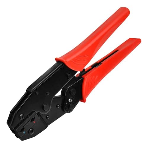 Image of SPEEDWOX Crimping Tool for Insulated Flag Terminals Ratcheting Wire Crimpers Ratchet Crimp Pliers Ratchet Terminal Crimper Electrical Crimping Tool HS-07FL for AWG 22-14 (0.25-2.5mm²) Blue Red