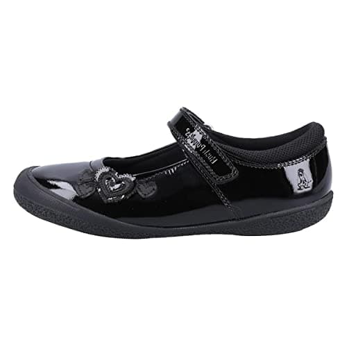 Image of Hush Puppies Girls Rosanna Patent Junior School Uniform Shoe, Black, 4 UK Child