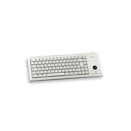 Image of CHERRY G84-4400, Compact Keyboard with Trackball, UK-Layout (QWERTY), Wired (USB-Connection), 2 Mouse Keys, Mechanical ML Switches, Grey