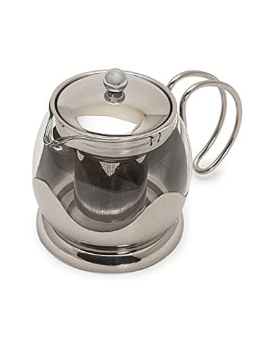 Image of Sabichi 750ml Glass Teapot with Infuser - Stainless Steel Infuser and Holder, Dishwasher Safe - Easy to Use Borosilicate Glass Tea Pot with Infuser for Loose Tea