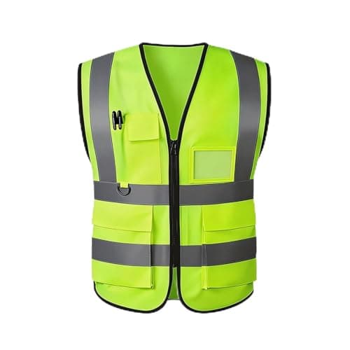 Image of Hi Vis Vests for Women Men High Visibility Reflective Safety Security Vest with Pockets Zipper Front Meets ANSI/ISEA Standards (Green, M)