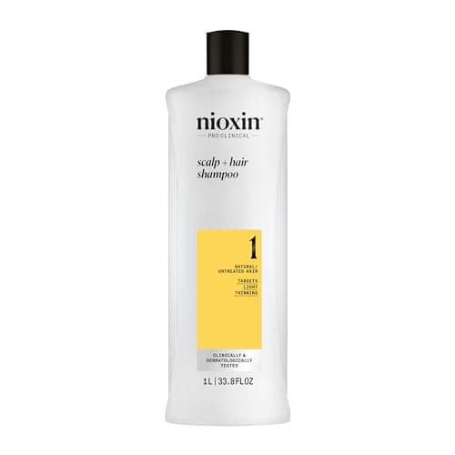 Image of Nioxin System 1 Scalp + Hair Shampoo - Hair Thickening Shampoo For Natural Hair with Light Thinning - with Biotin & Niacinamide (1l)